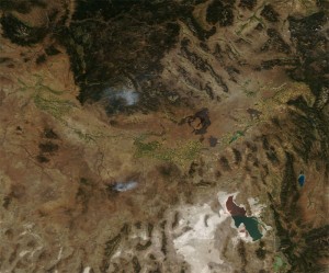 NASA satellite image of the Snake River Plain